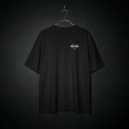 Home Field Tee front – Northyards Sports Lab badge on the left chest of a black tee